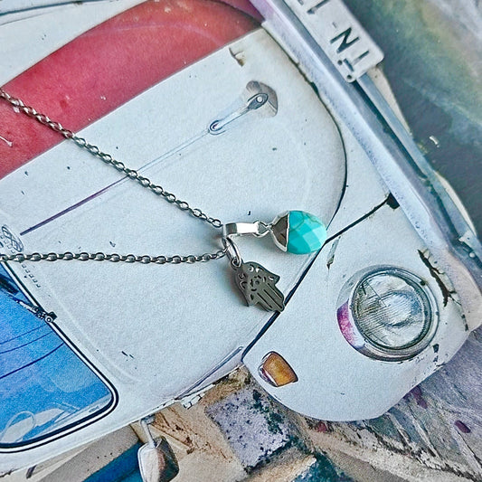 Howliitti hamsa kaulakoru