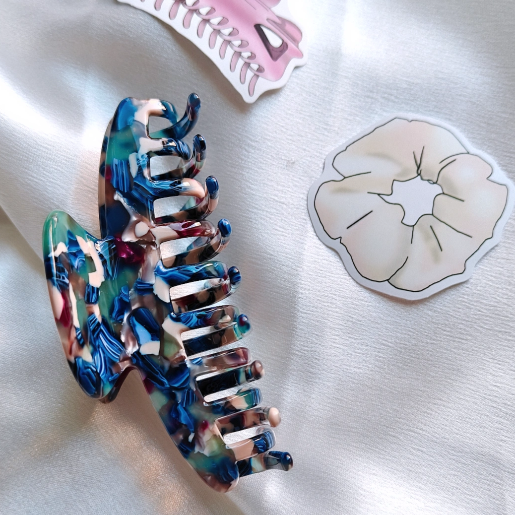 Hiusklipsi sininen-hainhammasklipsi