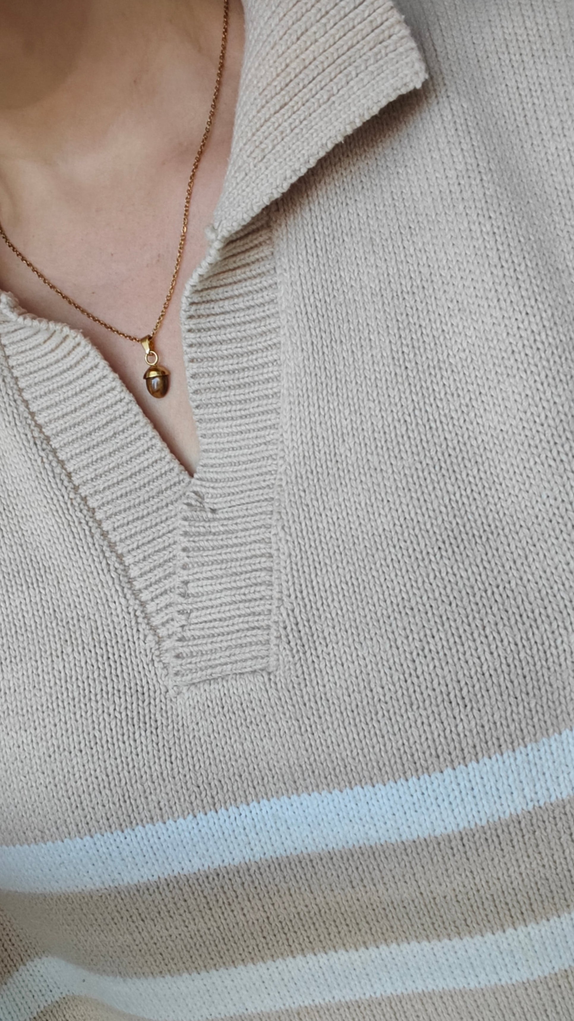 Kulmattua ruosrumatonta terasta tiikerinsilma riipuksella 